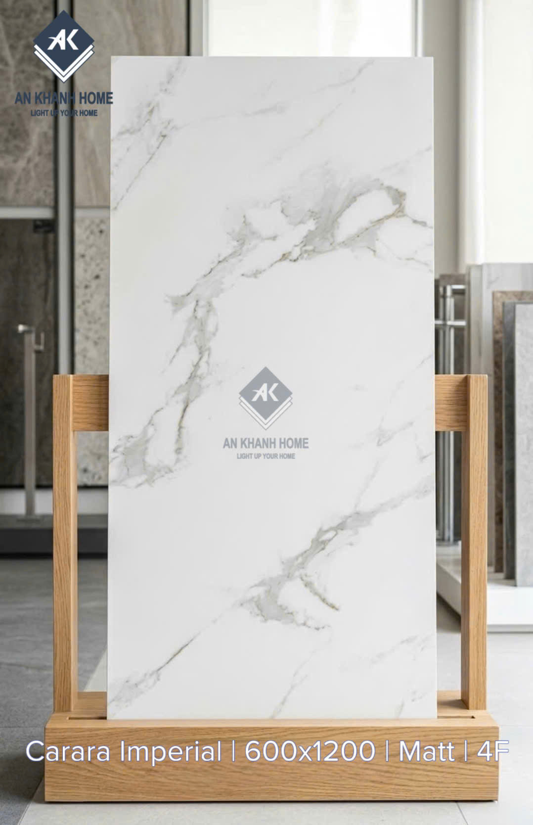 Gạch lát nền 60x120cm carama imperial trắng mờ vân đá marble xám