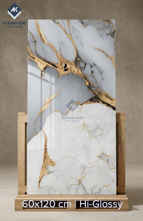 Gạch ốp lát ấn độ 60x120 vân đá đẹp siêu bóng