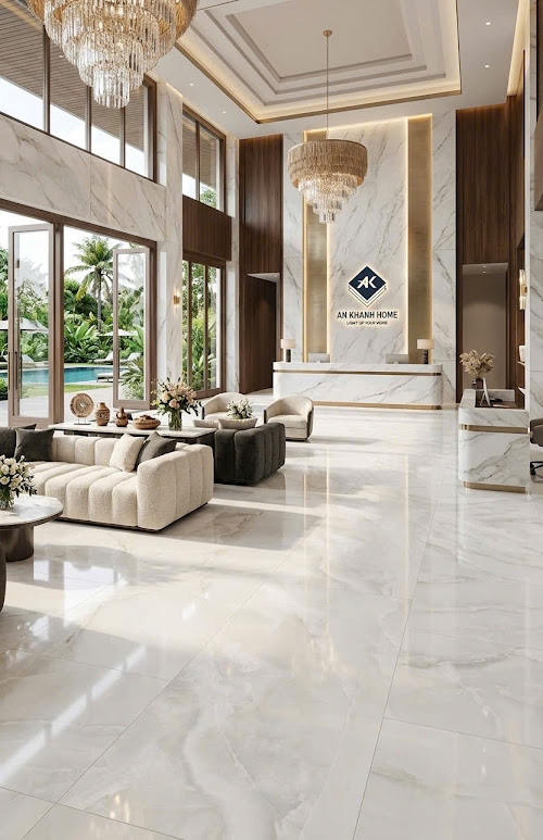 Gạch khổ lớn 60x120 ấn độ vân đá trắng kem