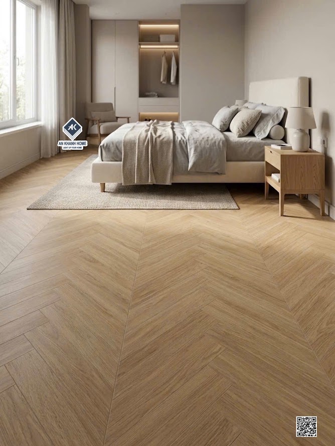 Gạch giả gỗ 60x120 khổ lớn lát nền phòng ngủ