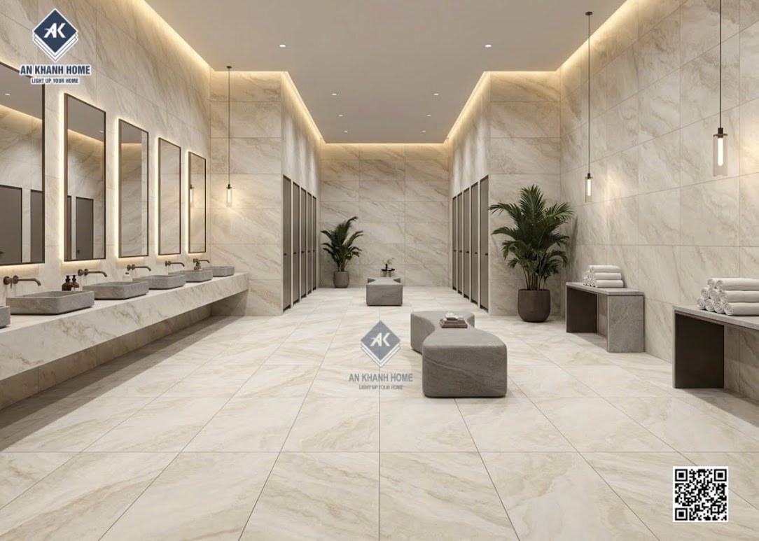 Gạch baby skin malaysia 60x120 kem vân đá mờ mịn