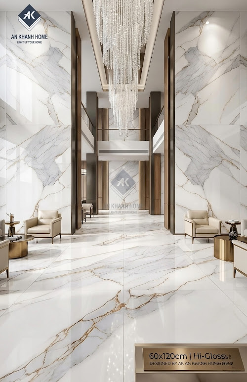 Gạch ốp lát 60x120 bề mặt vân đá đẹp siêu bóng