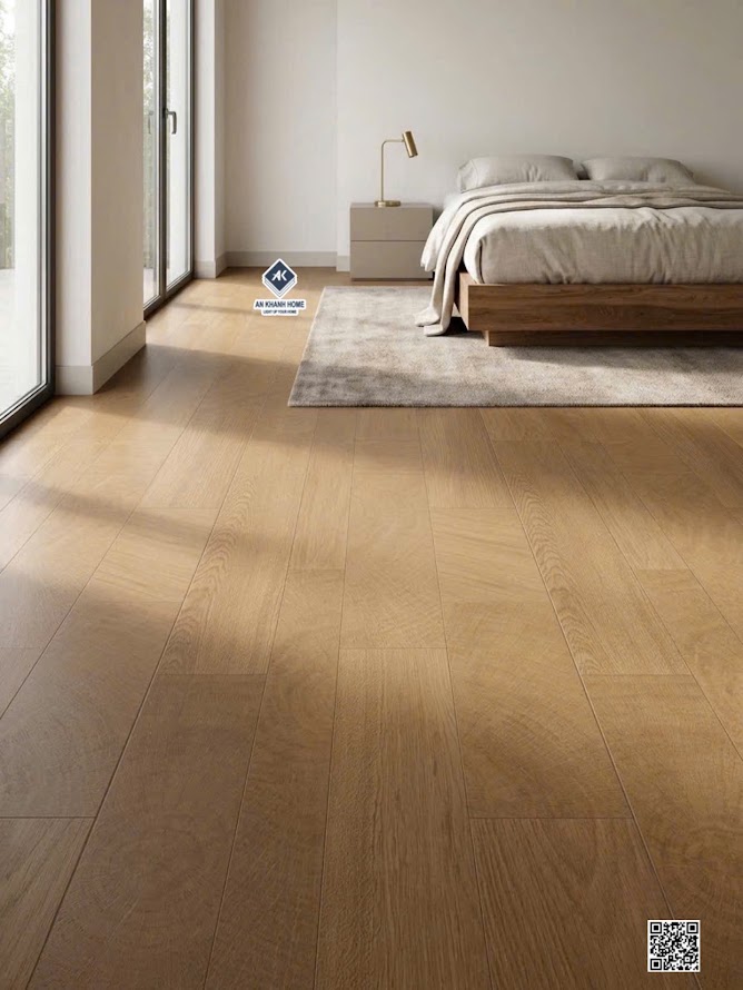 Gạch lát phòng ngủ vân gỗ ghép 60x120cm 