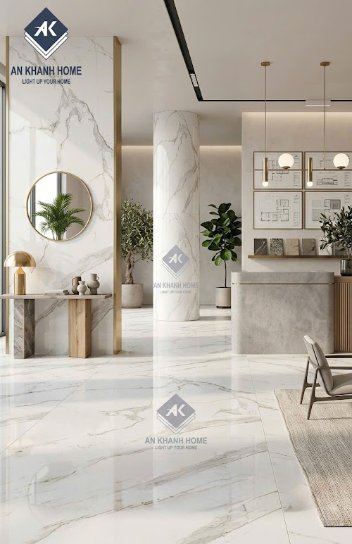 Gạch khổ lớn trắng vân đá xám 60x120 ấn độ