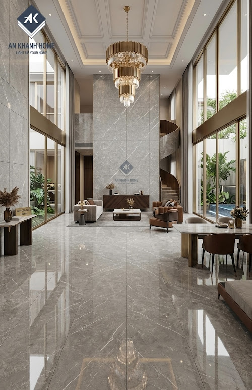 Gạch khổ lớn nhập khẩu 60x120cm xám bóng kính