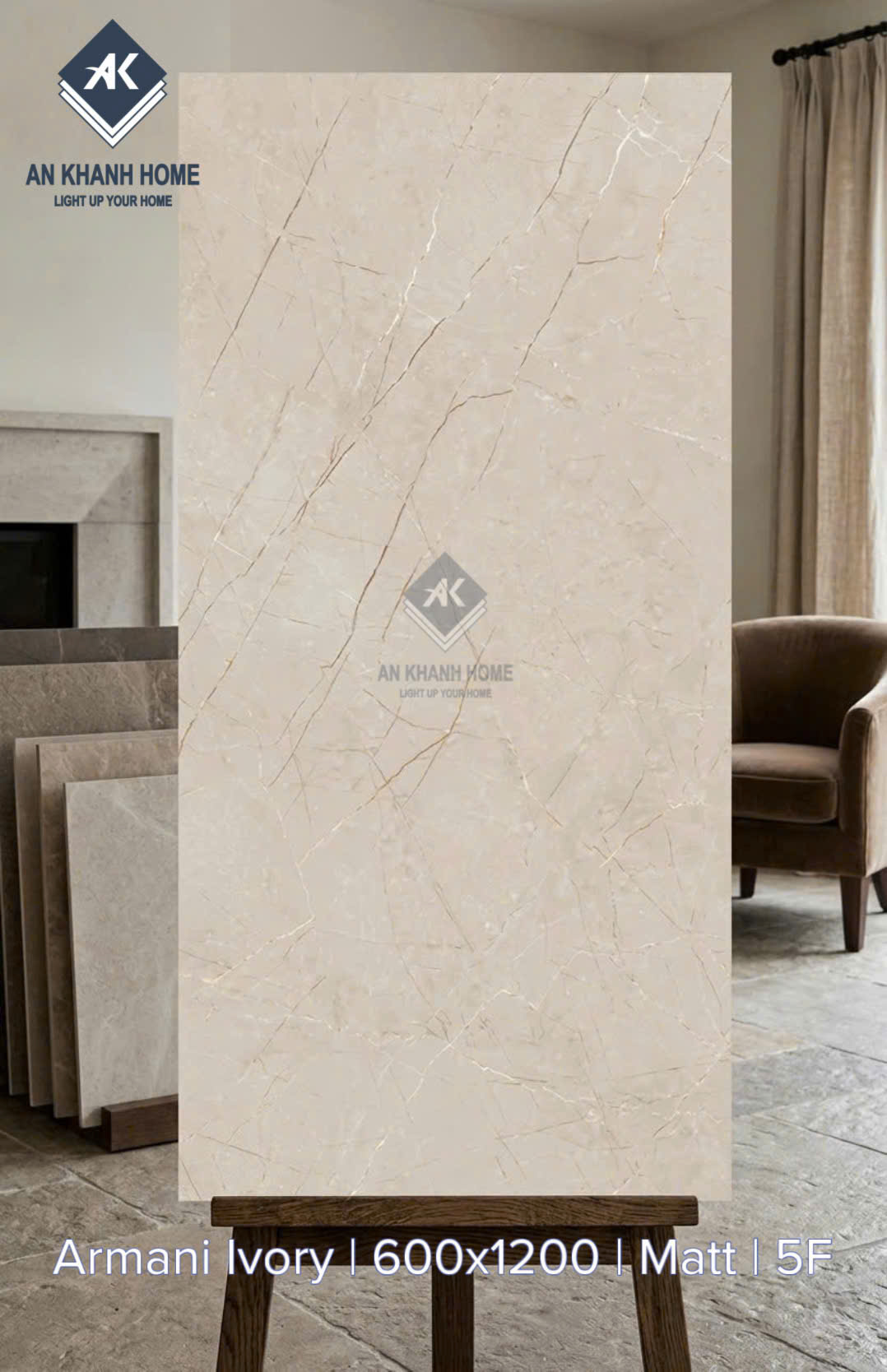 Gạch mờ kem ấn độ 60x120cm armani ivory nhập khẩu cao cấp