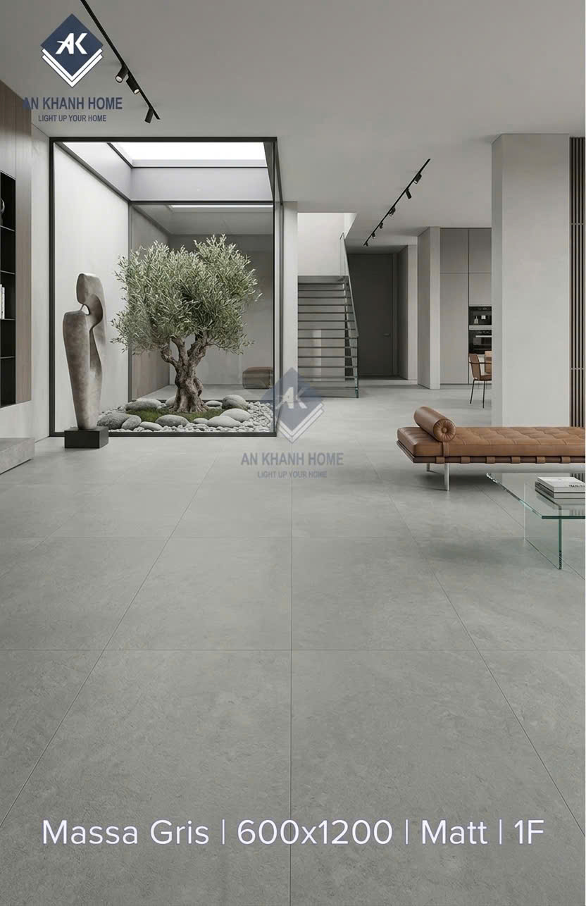 Gạch ấn độ 60x120cm massa gris bề mặt mờ xi măng xám