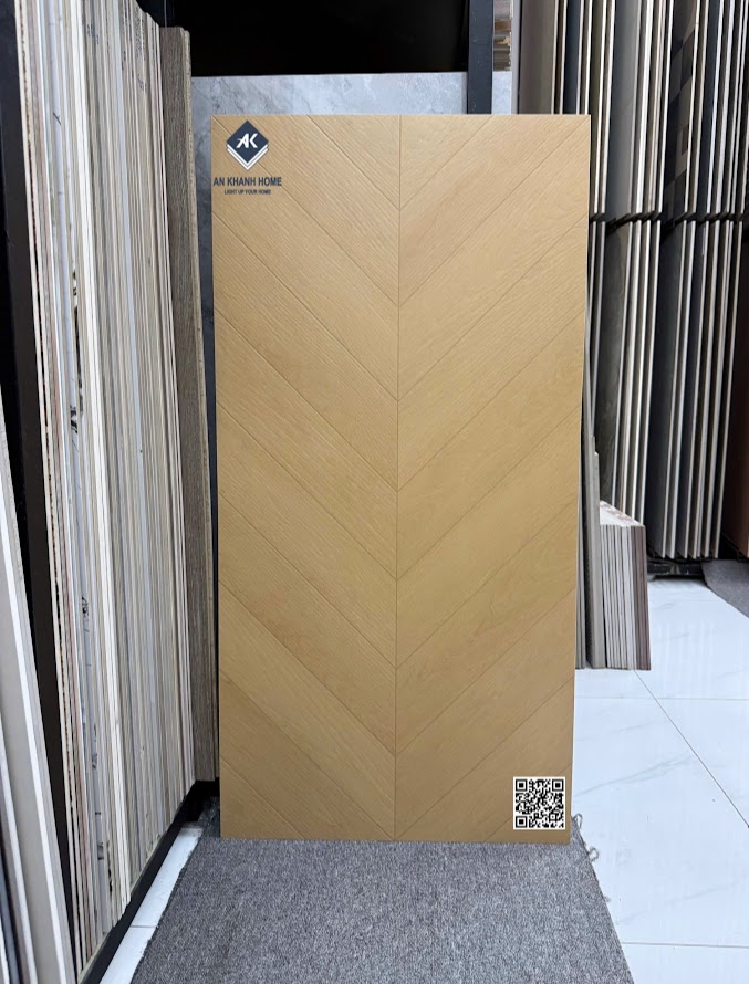 Gạch ốp lát vân gỗ xương cá 60x120cm màu vàng