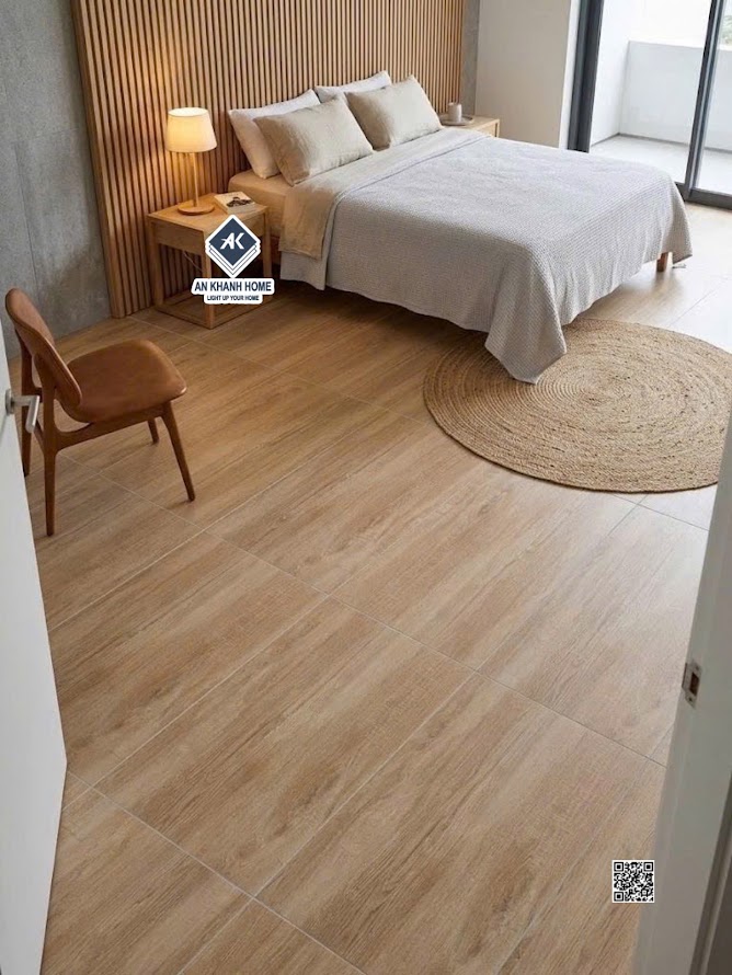 Gạch vân giả gỗ 60x120cm lát phòng ngủ 