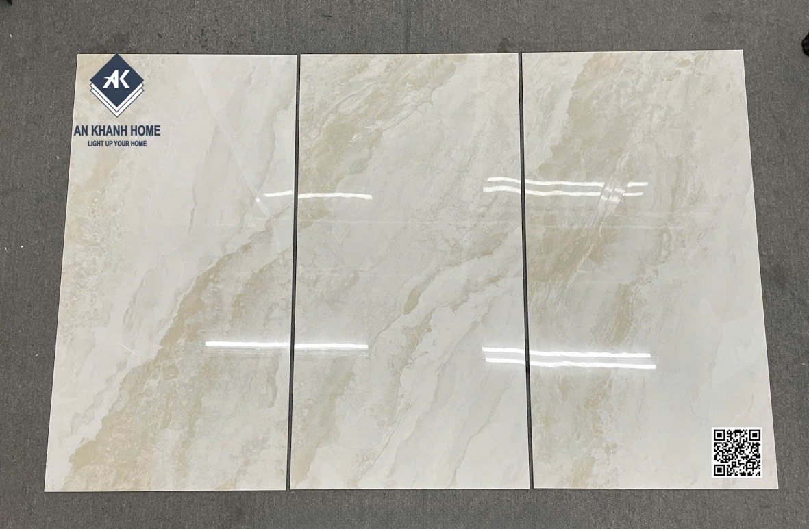 Gạch malaysia nhập khẩu 60x120cm kem vân đá bóng kiếng