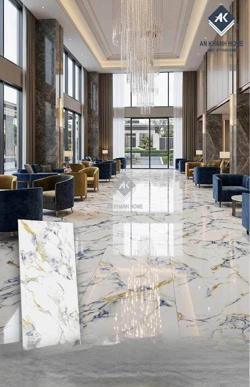 Gạch khổ lớn ấn độ 60x120 trắng vân vàng xanh xương