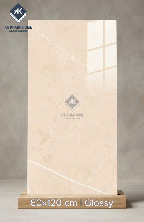 Gạch khổ lớn 60x120 kem bóng kính ấn độ cao cấp