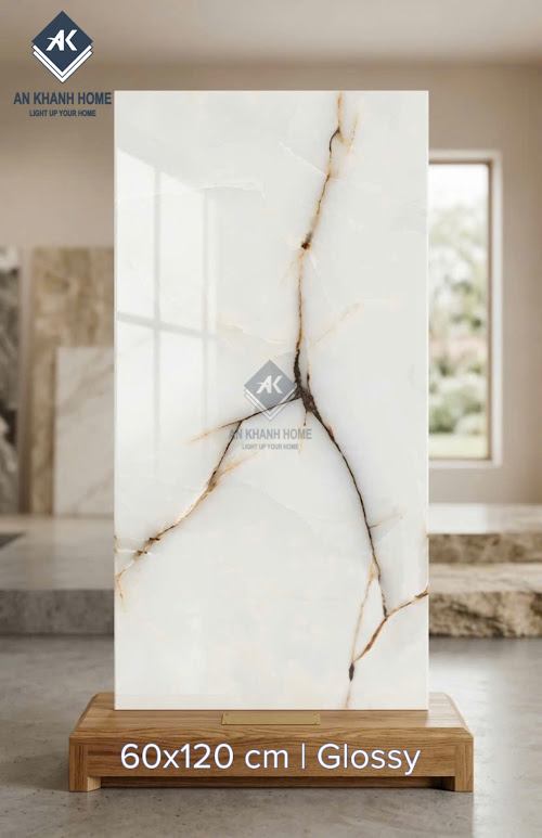 Gạch khổ lớn bóng kính 60x120 ấn độ vân đá rạn