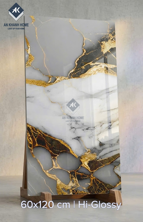 Gạch khổ lớn vân đá siêu bóng 60x120 nhập khẩu ấn độ