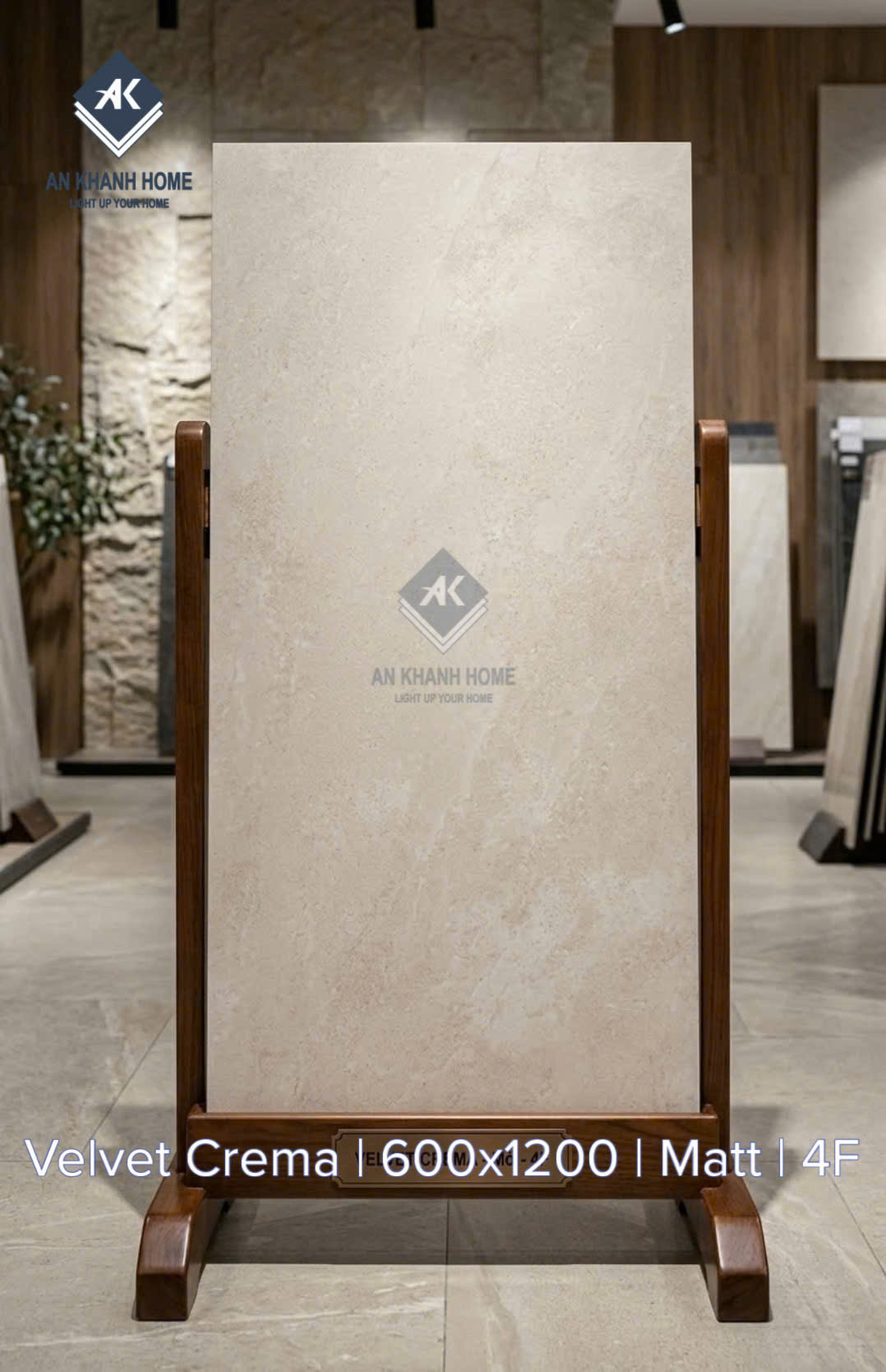 Gạch nhập khẩu 60x120cm mờ kem vân đá velvet crema