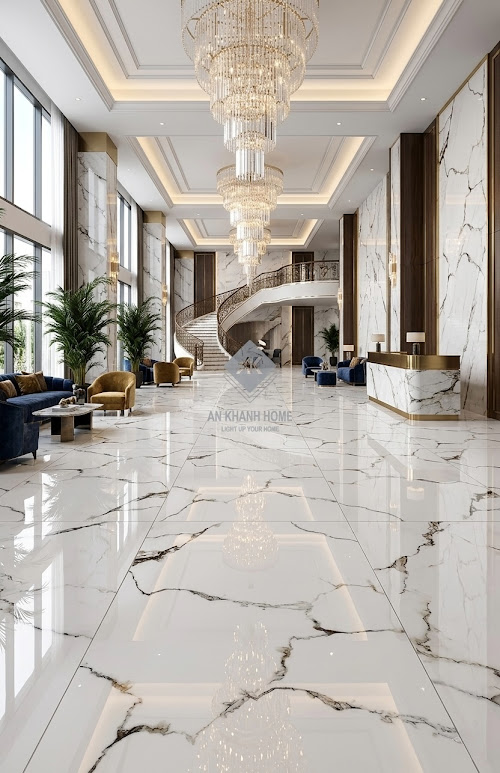 Gạch nhập khẩu 60x120 trắng vân đá xám bóng kính