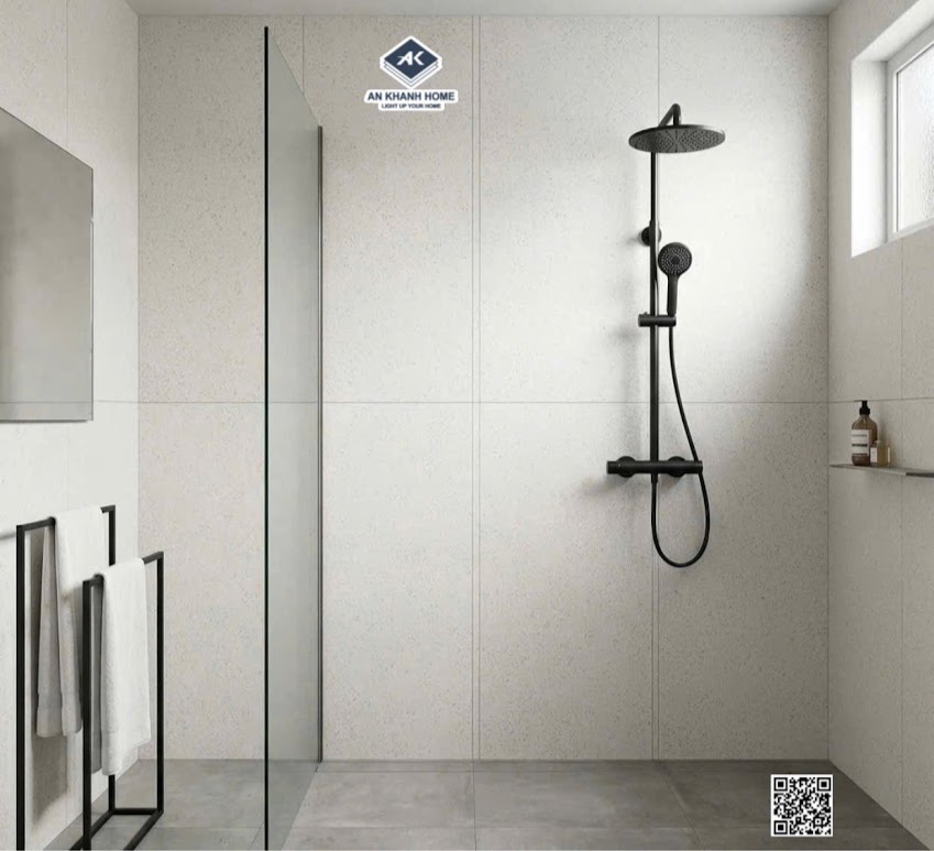 Gạch 60x120 kis terrazzo ốp tường phòng tắm