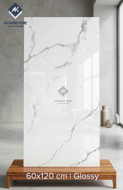 Gạch nhập khẩu trắng bóng vân mây 60x120cm ấn độ