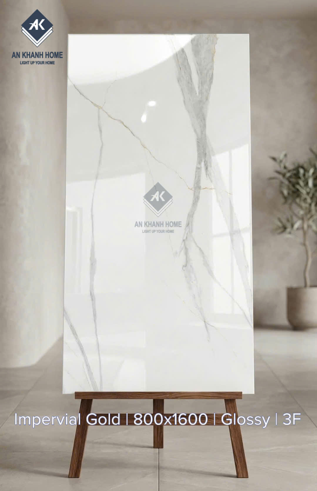Gạch ốp lát ấn độ 80x160 trắng bóng kiếng vân đá xám impervial gold 