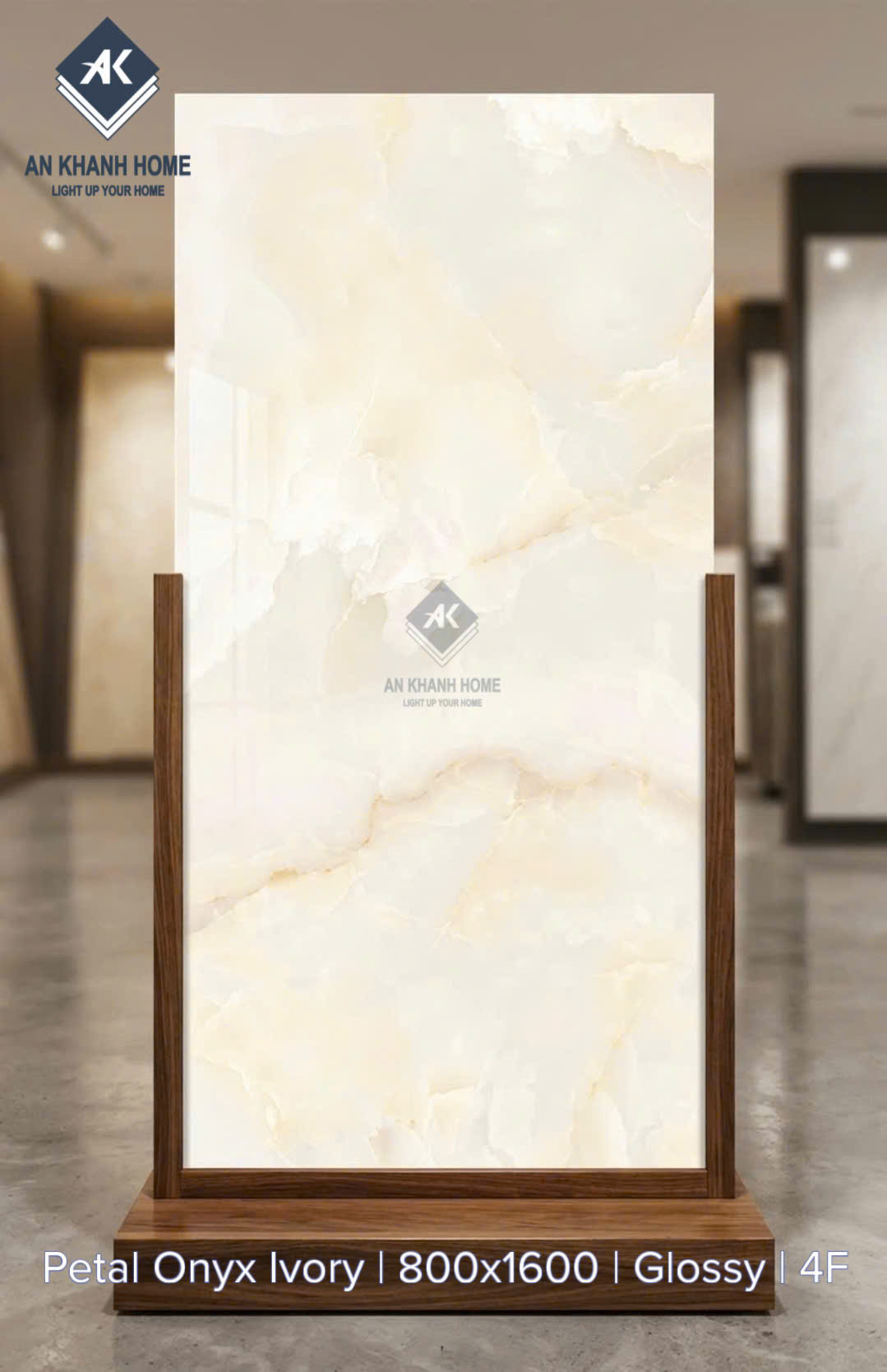 Gạch 80x160cm ấn độ petal onyx ivory kem vân đá