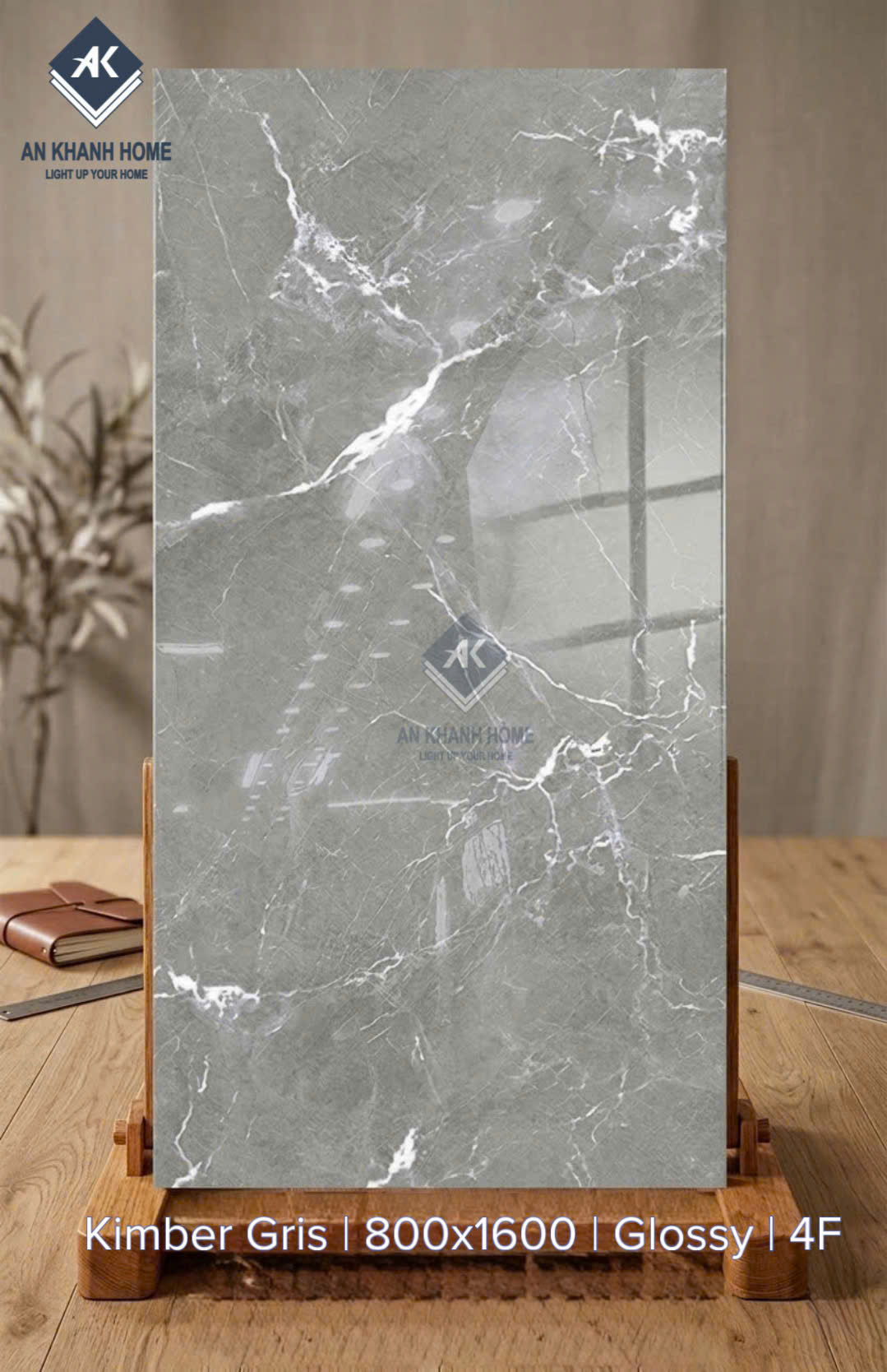 Gạch nhập khẩu ấn độ 80x160cm xám vân đá bóng kiếng