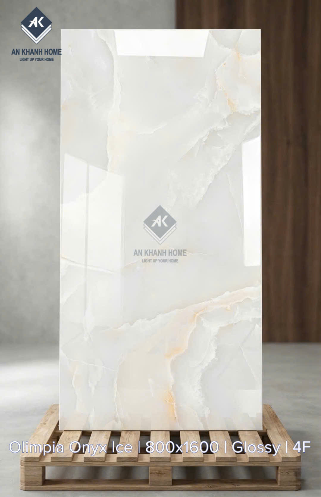 Gạch nhập khẩu 80x160cm kem vân đá bóng kiếng cao cấp