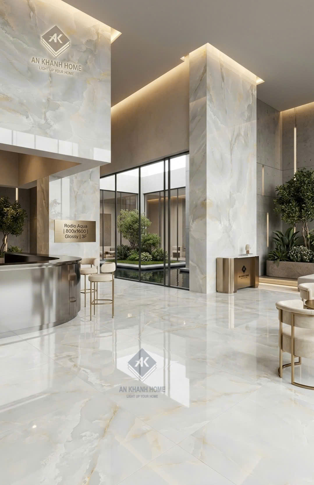 Gạch lát nền ấn độ 80x160cm xanh vân đá onyx cao cấp