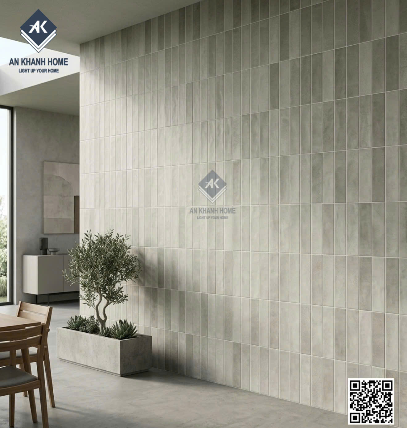 Gạch ốp tường mờ lượn sóng 40x80cm trung quốc