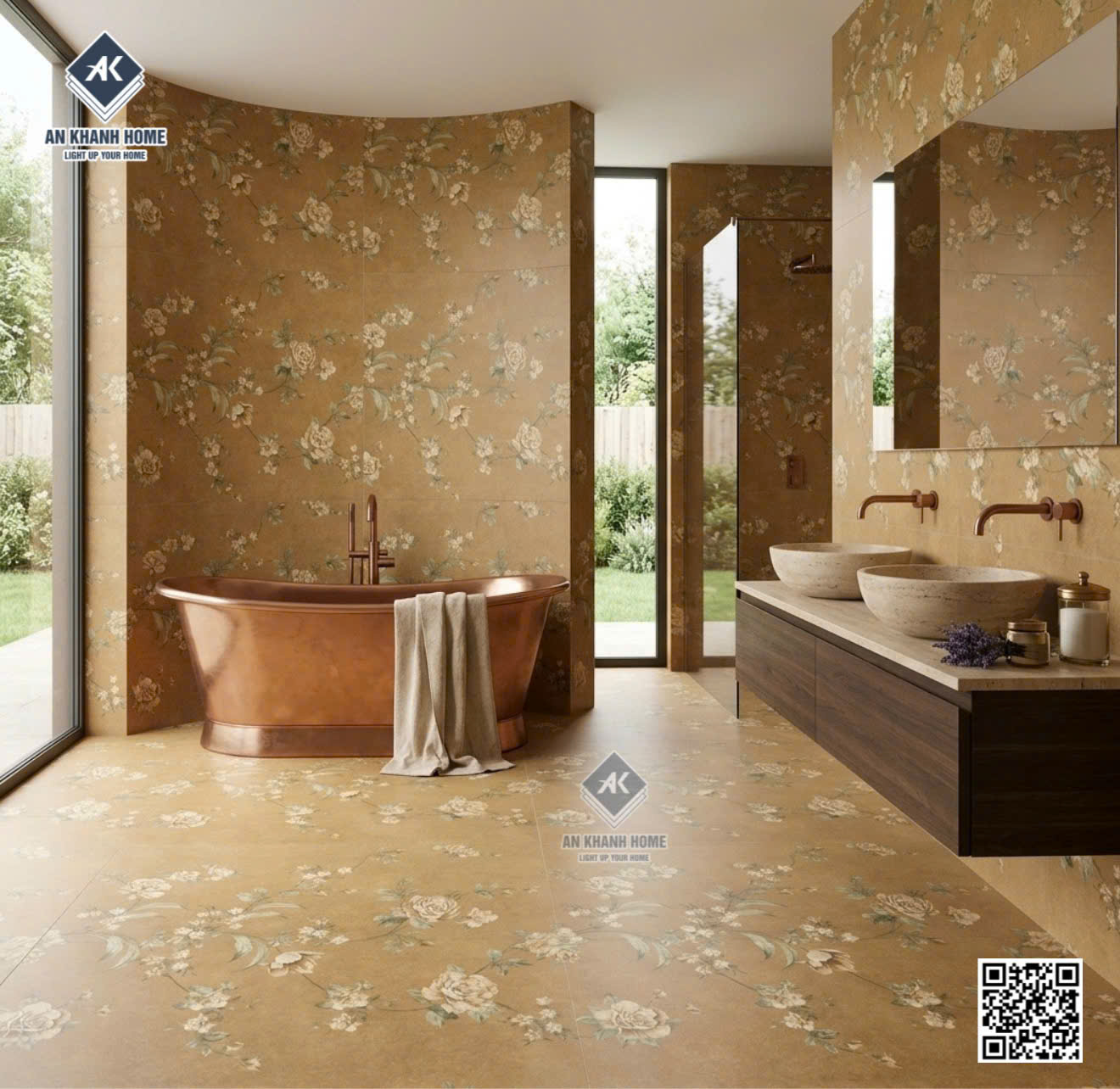 Gạch 40x80cm ốp trang trí phòng tắm