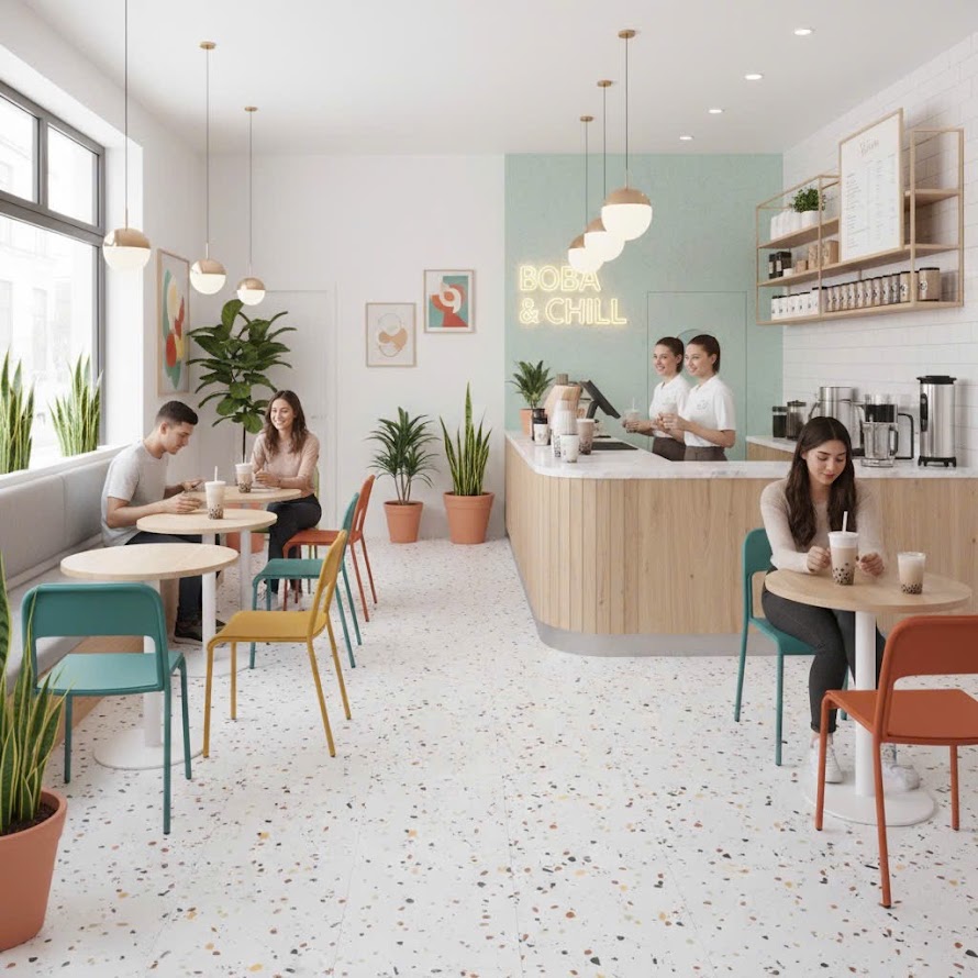 Gạch terrazzo 30x30 vân đá mài đa sắc ngẫu nhiên