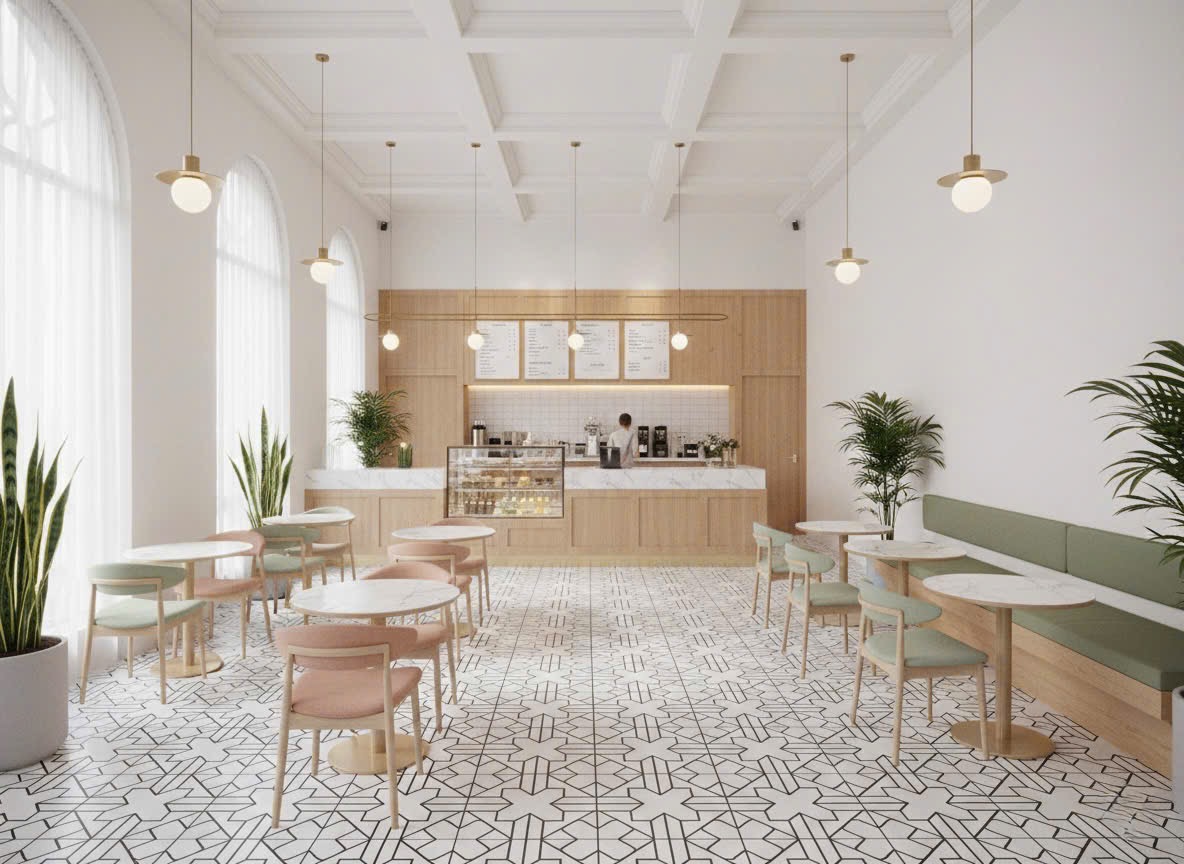 Gạch bông 30x30 hoạ tiết hình học trắng đen