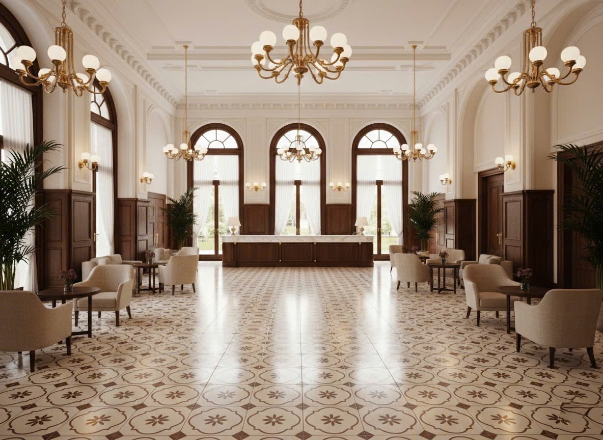 Gạch bông cổ điển hoạ tiết tối giản 30x30 trung quốc