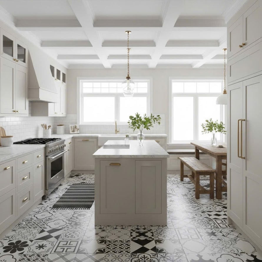 Gạch bông mix hoa văn 30x30 ốp lát trang trí giả cổ