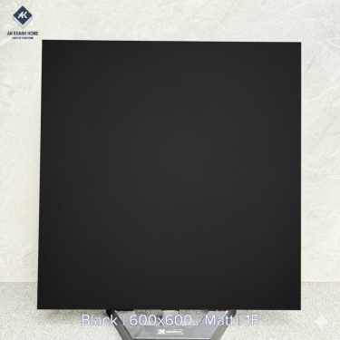 Gạch 60x60 màu đen trơn không vân bề mặt mờ