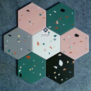5+ Mẫu gạch lục giác kích thước 20x23cm vân đá terrazzo đẹp