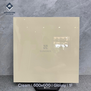 Gạch 60x60 màu kem trơn bóng đơn sắc không vân