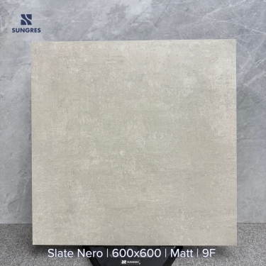 Gạch Ấn Độ 60x60 Kem Slate Nero Bề Mặt Mờ