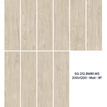 Gạch 20x120cm Ấn Độ Vân Gỗ Sồi Màu Kem Nhạt bề mặt mờ