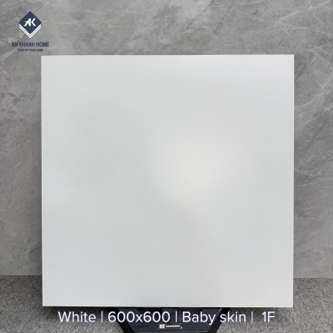 Gạch 60x60 trắng trơn mờ đơn sắc không vân
