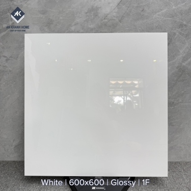 Gạch 60x60 trắng trơn bóng đơn sắc không vân