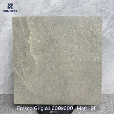 Gạch Ấn Độ 60x60 Kem Vân Đá Fresco Grigio Bề Mặt Mờ