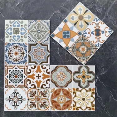 Gạch 30x30 bông mix hoa văn tân cổ điển