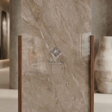 Gạch ấn độ 60x120 bóng kính nâu vân đá sang trọng