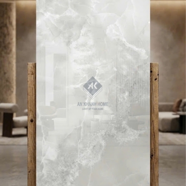 Gạch ấn độ 60x120 bóng kính vân đá Onyx xám nhạt