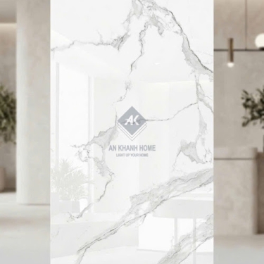 Gạch ấn độ 60x120 trắng Marble vân đá xám khói bóng kính