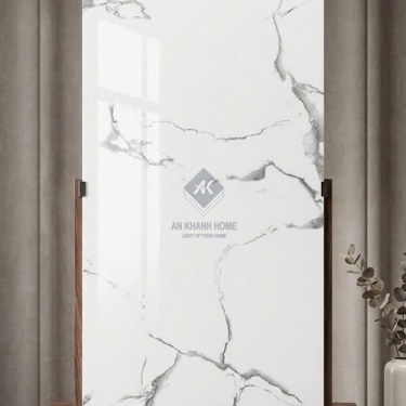 Gạch ấn độ 60x120 trắng vân đá xám khói bóng kính cao cấp