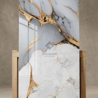 Gạch ấn độ 60x120 vân đá trắng xanh vân nhũ vàng đẹp siêu bóng