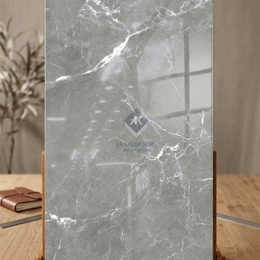 Gạch ấn độ 80x160 xám vân đá Marble bóng kiếng