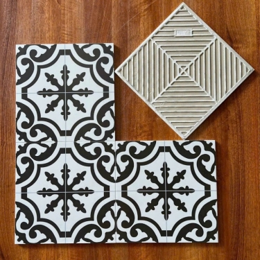 Gạch bông 30x30 cổ điển hoạ tiết đen