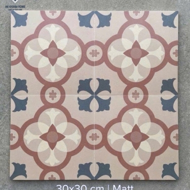 Gạch bông 30x30 men matt hoạ tiết hoa văn cổ điển